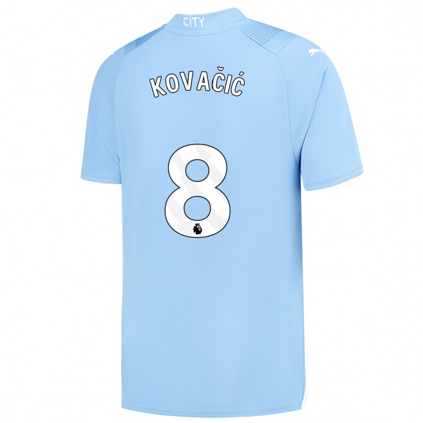 Vaikiškas Mateo Kovacic #8 Šviesiai Mėlynas Namų Marškinėliai 2023/24 T-Shirt