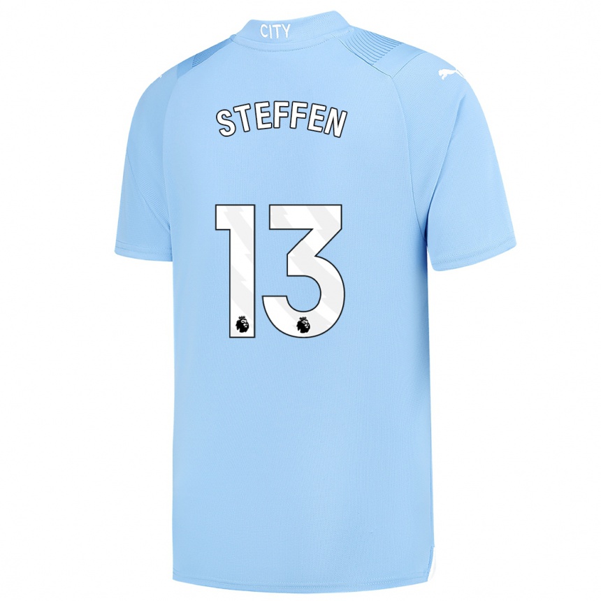 Vaikiškas Zack Steffen #13 Šviesiai Mėlynas Namų Marškinėliai 2023/24 T-Shirt