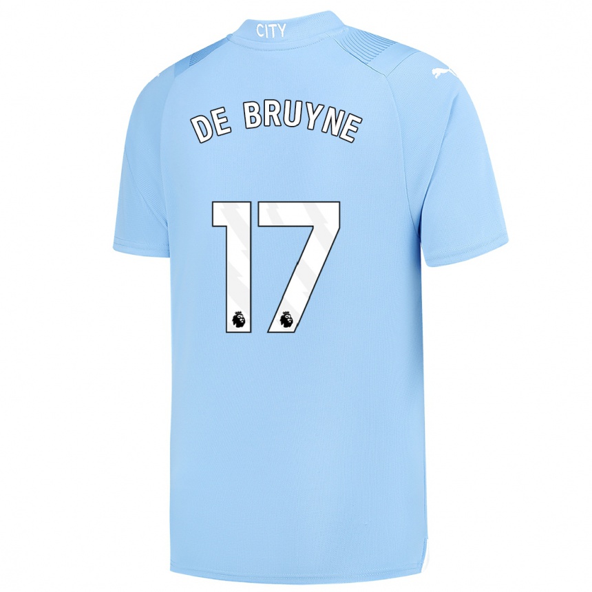 Vaikiškas Kevin De Bruyne #17 Šviesiai Mėlynas Namų Marškinėliai 2023/24 T-Shirt