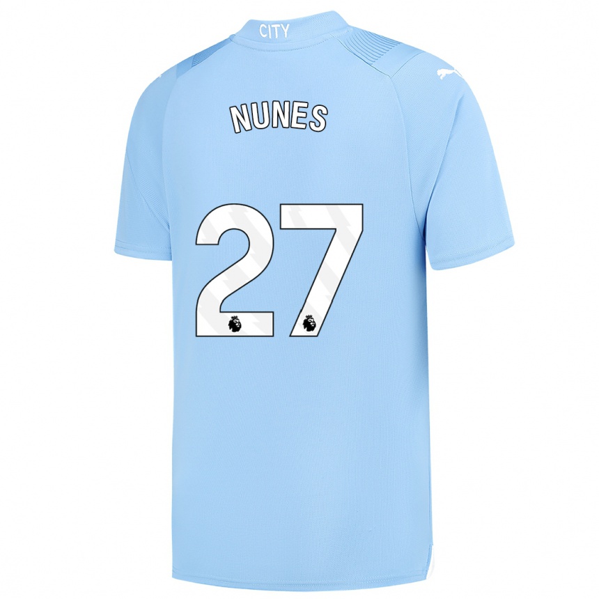 Vaikiškas Matheus Nunes #27 Šviesiai Mėlynas Namų Marškinėliai 2023/24 T-Shirt