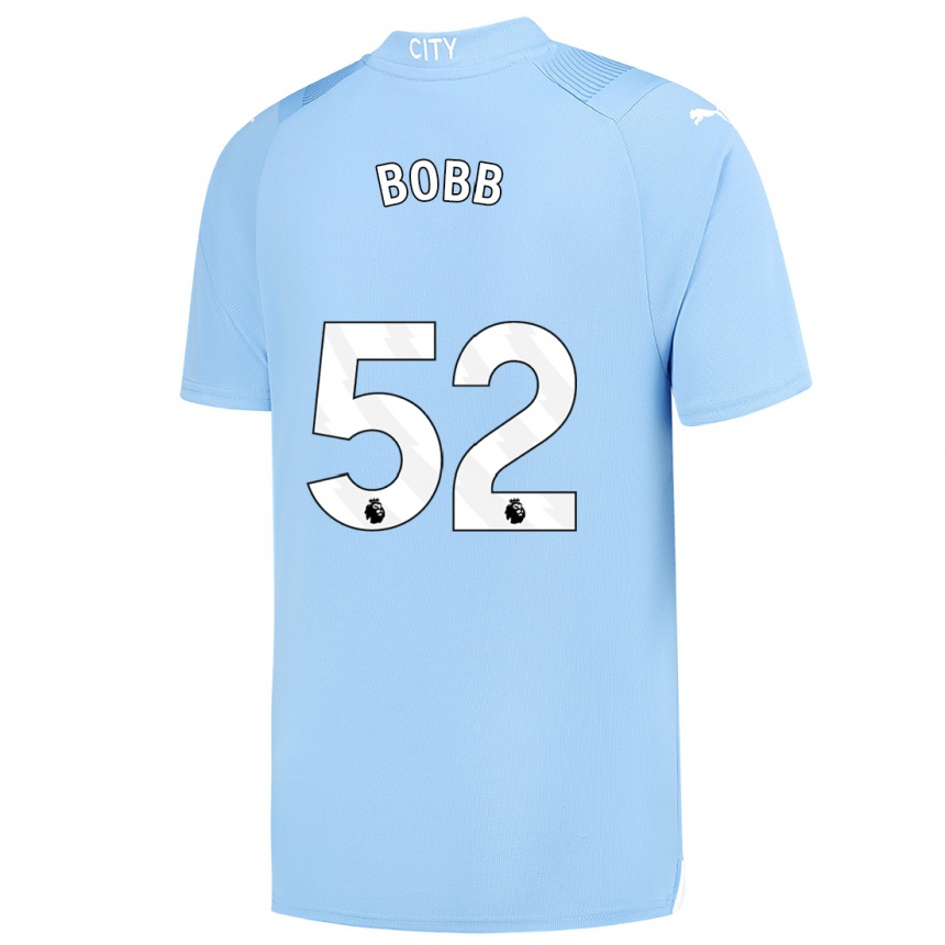 Vaikiškas Oscar Bobb #52 Šviesiai Mėlynas Namų Marškinėliai 2023/24 T-Shirt