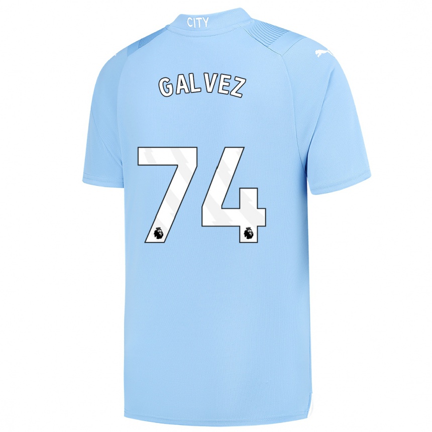 Vaikiškas Tomas Galvez #74 Šviesiai Mėlynas Namų Marškinėliai 2023/24 T-Shirt