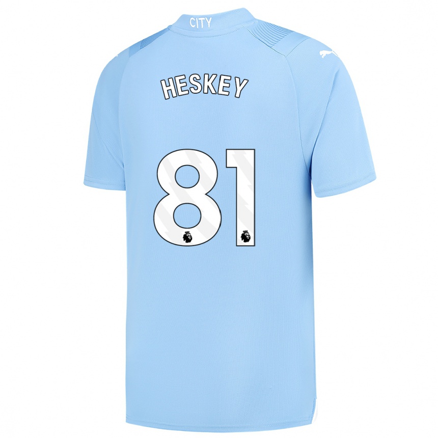 Vaikiškas Jaden Heskey #81 Šviesiai Mėlynas Namų Marškinėliai 2023/24 T-Shirt