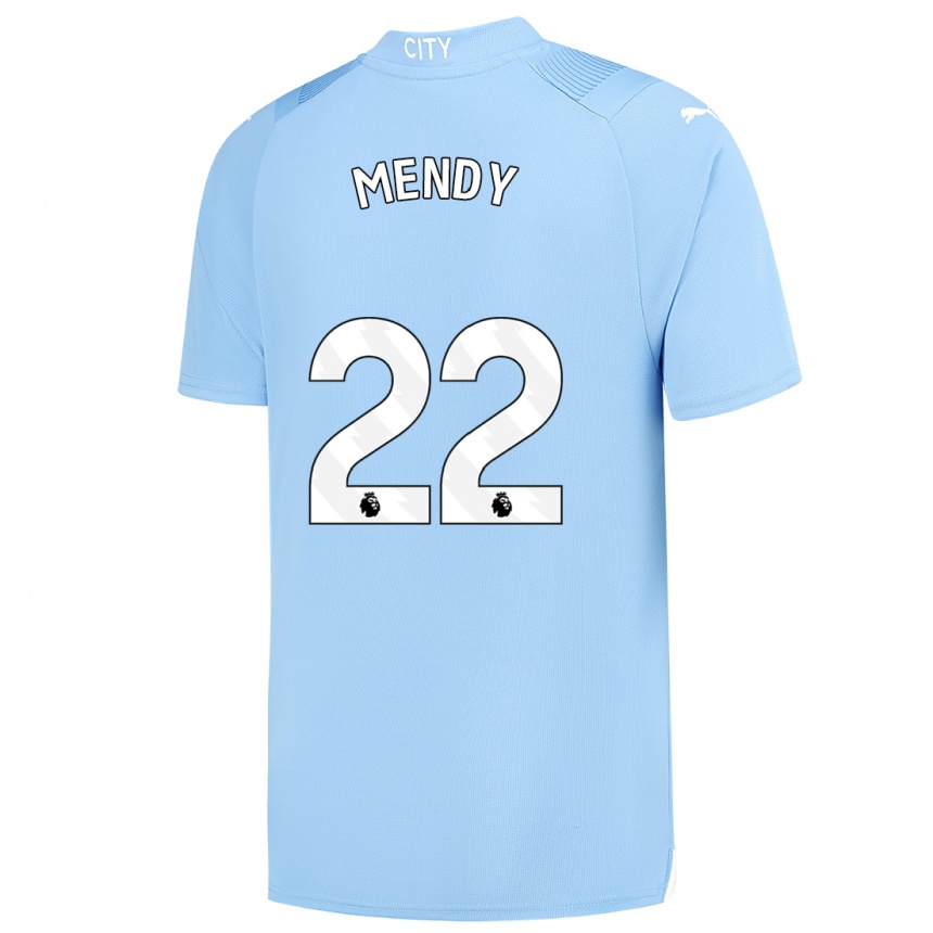 Vaikiškas Benjamin Mendy #22 Šviesiai Mėlynas Namų Marškinėliai 2023/24 T-Shirt