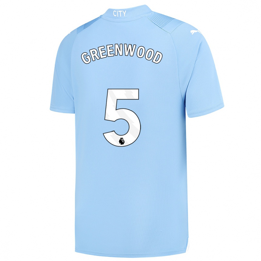 Vaikiškas Alex Greenwood #5 Šviesiai Mėlynas Namų Marškinėliai 2023/24 T-Shirt