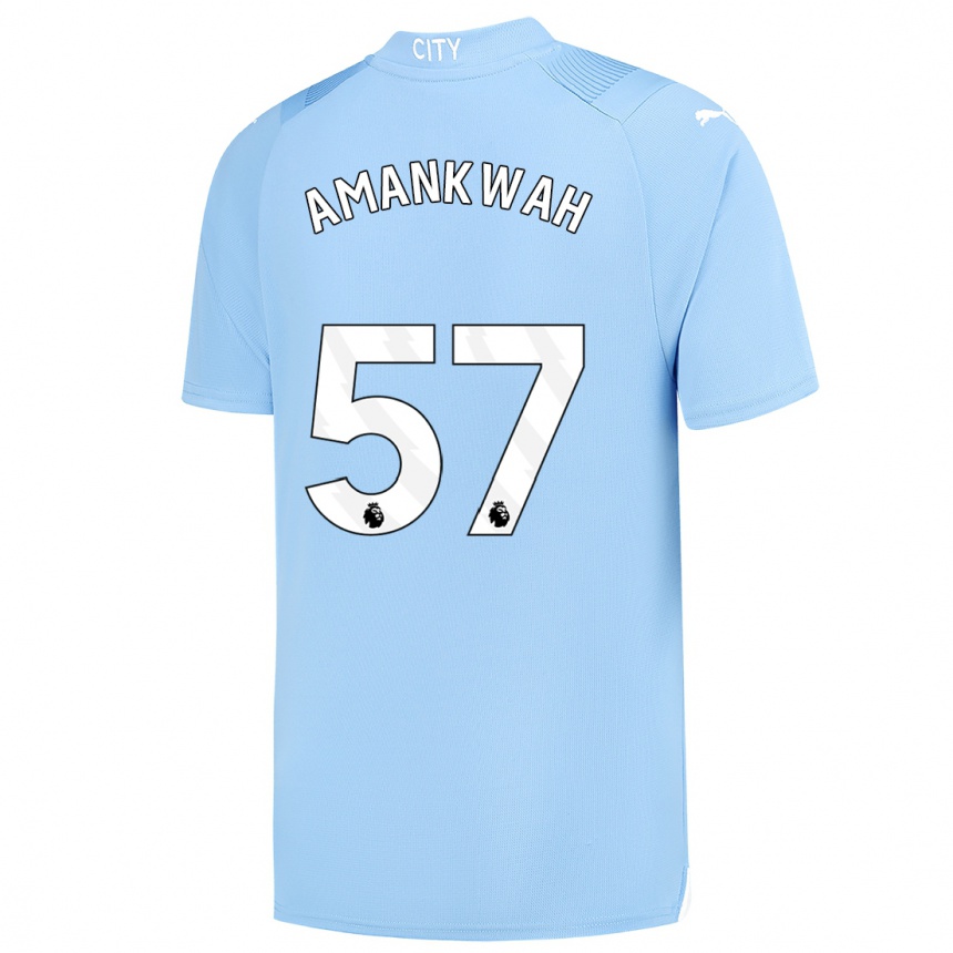 Vaikiškas Yeboah Amankwah #57 Šviesiai Mėlynas Namų Marškinėliai 2023/24 T-Shirt