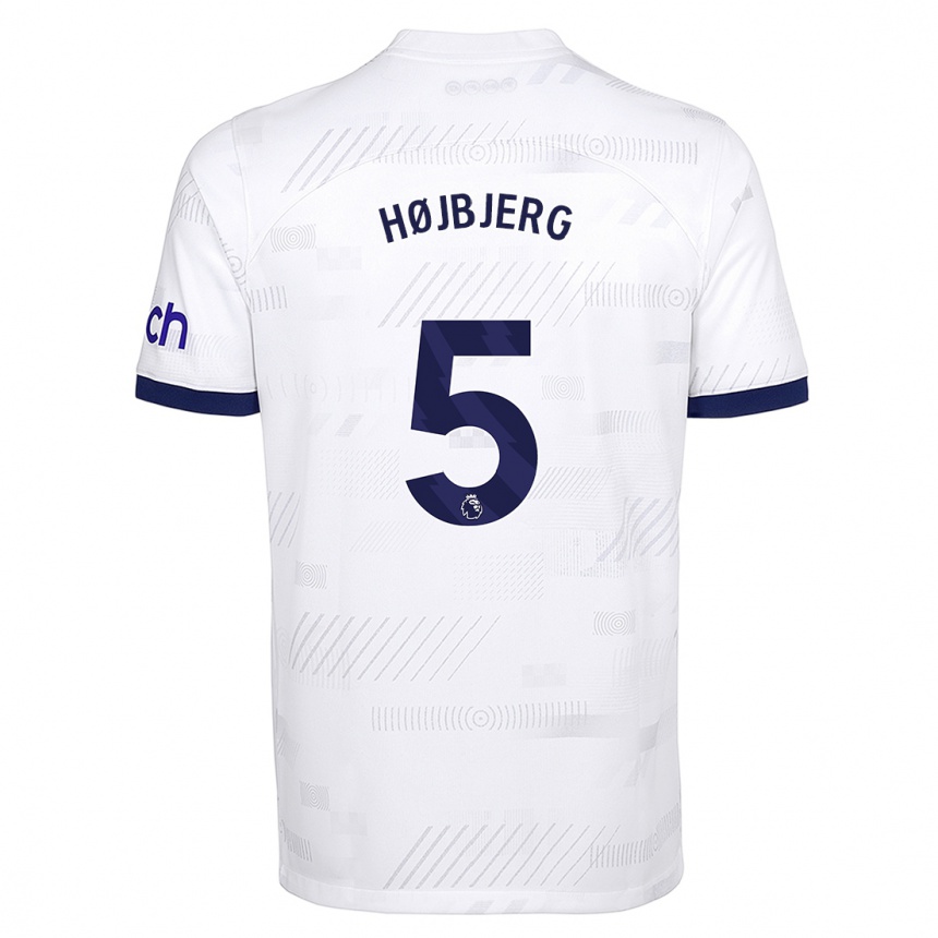 Vaikiškas Pierre Emile Hojbjerg #5 Baltas Namų Marškinėliai 2023/24 T-Shirt