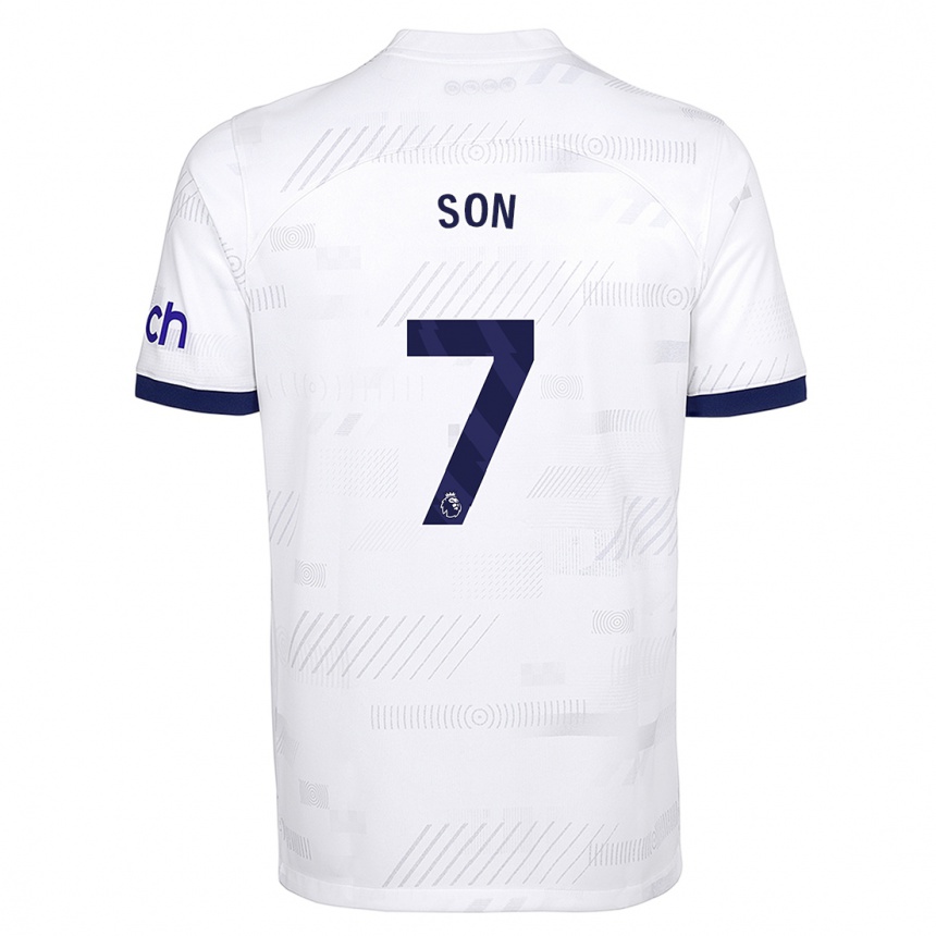 Vaikiškas Heung-Min Son #7 Baltas Namų Marškinėliai 2023/24 T-Shirt