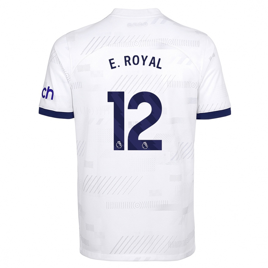 Vaikiškas Emerson Royal #12 Baltas Namų Marškinėliai 2023/24 T-Shirt