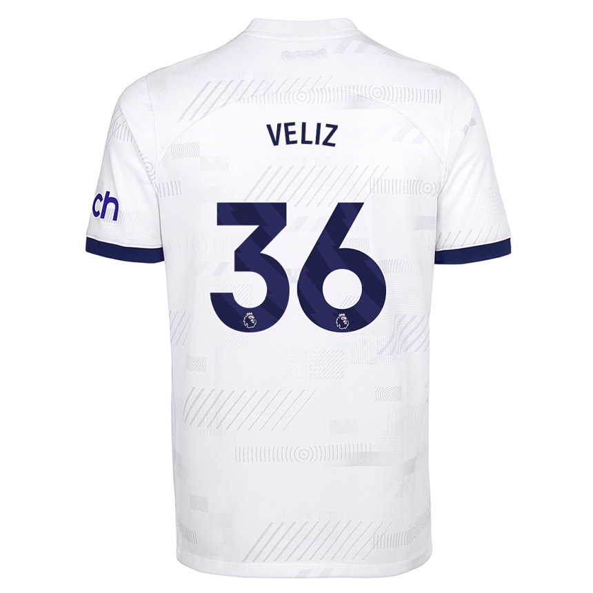 Vaikiškas Alejo Véliz #36 Baltas Namų Marškinėliai 2023/24 T-Shirt