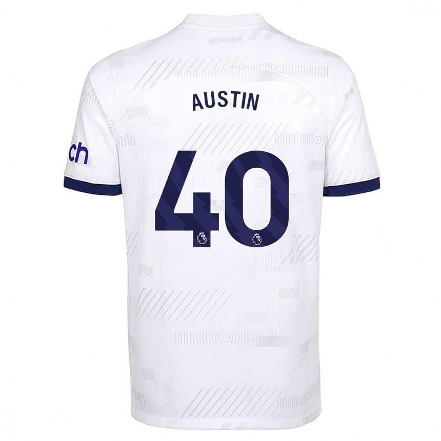 Vaikiškas Brandon Austin #40 Baltas Namų Marškinėliai 2023/24 T-Shirt