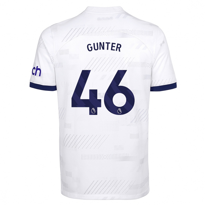 Vaikiškas Luca Gunter #46 Baltas Namų Marškinėliai 2023/24 T-Shirt