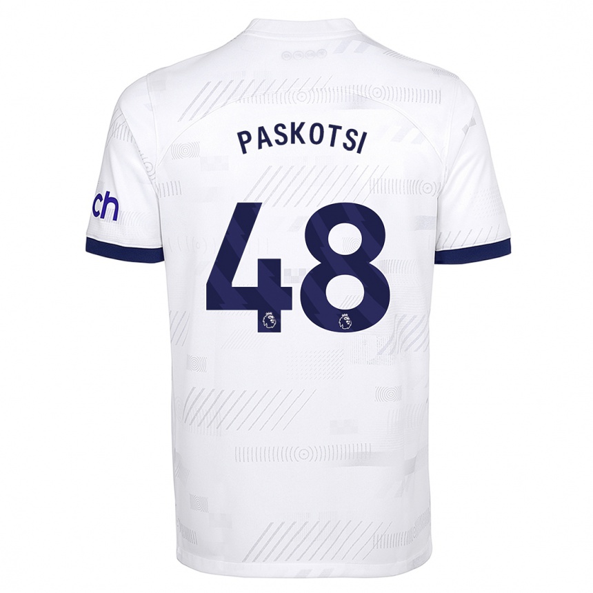 Vaikiškas Maksim Paskotsi #48 Baltas Namų Marškinėliai 2023/24 T-Shirt