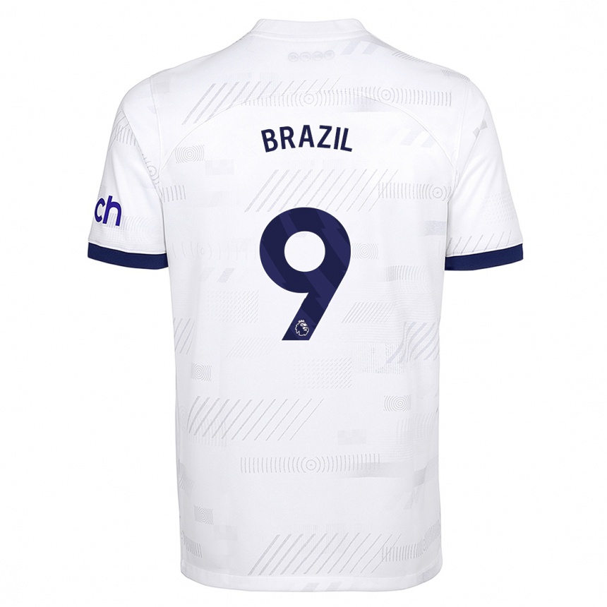 Vaikiškas Ellie Brazil #9 Baltas Namų Marškinėliai 2023/24 T-Shirt