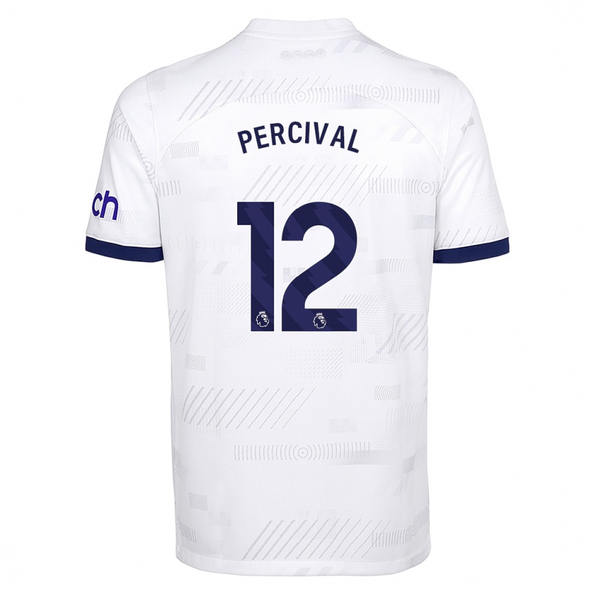 Vaikiškas Ria Percival #12 Baltas Namų Marškinėliai 2023/24 T-Shirt