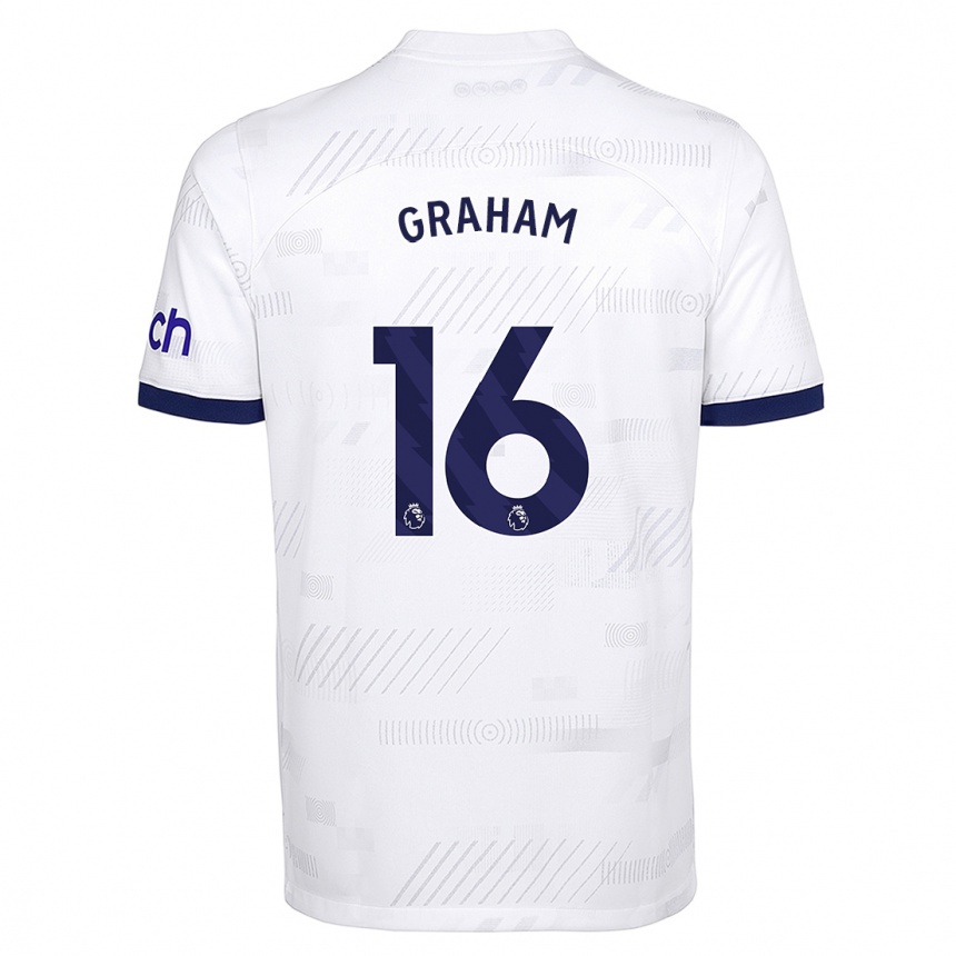 Vaikiškas Kit Graham #16 Baltas Namų Marškinėliai 2023/24 T-Shirt