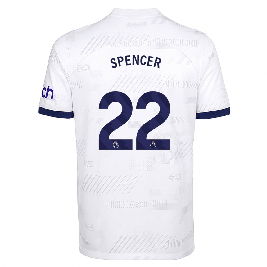 Vaikiškas Rebecca Spencer #22 Baltas Namų Marškinėliai 2023/24 T-Shirt