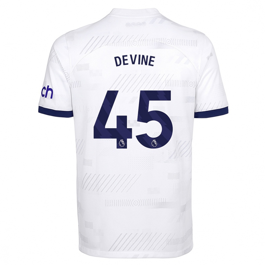 Vaikiškas Alfie Devine #45 Baltas Namų Marškinėliai 2023/24 T-Shirt