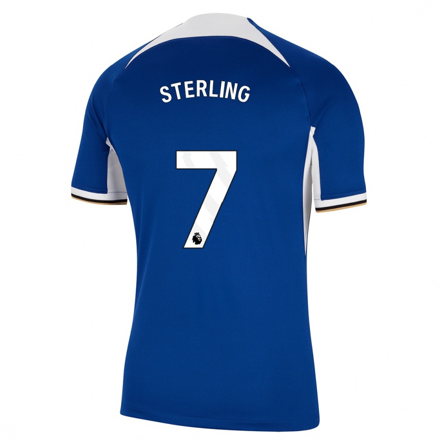 Vaikiškas Raheem Sterling #7 Mėlyna Namų Marškinėliai 2023/24 T-Shirt