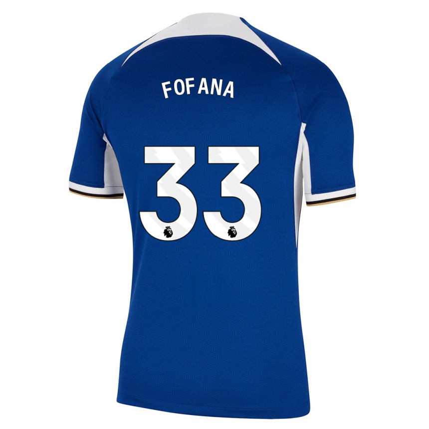 Vaikiškas Wesley Fofana #33 Mėlyna Namų Marškinėliai 2023/24 T-Shirt