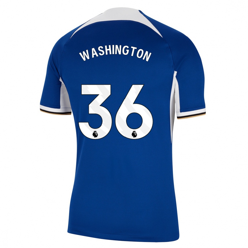 Vaikiškas Deivid Washington #36 Mėlyna Namų Marškinėliai 2023/24 T-Shirt