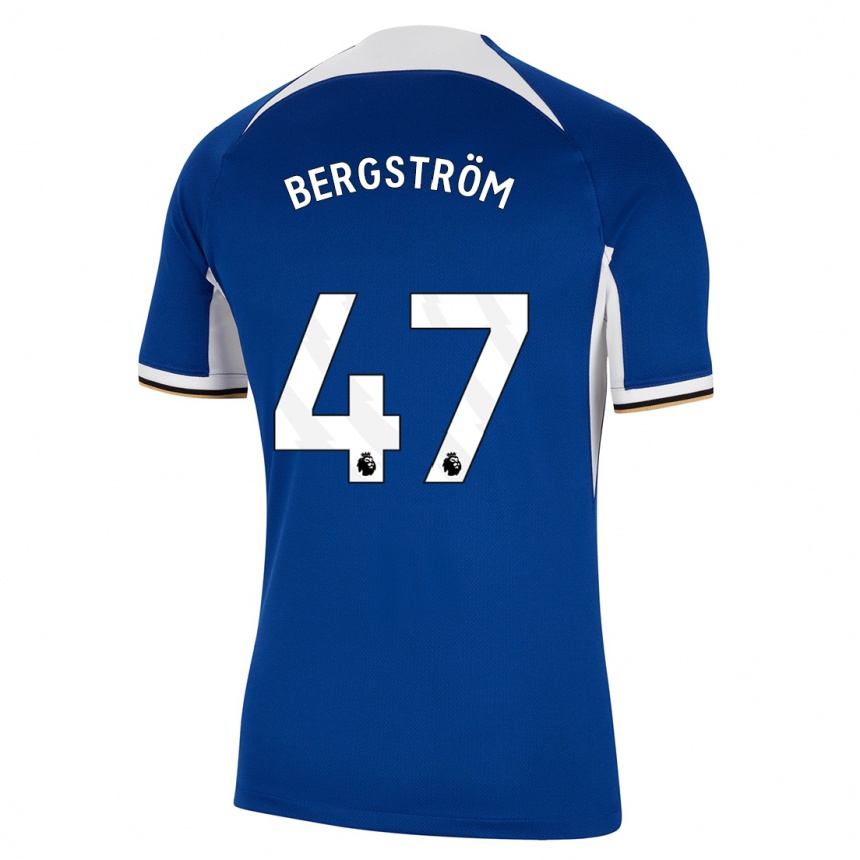 Vaikiškas Lucas Bergström #47 Mėlyna Namų Marškinėliai 2023/24 T-Shirt