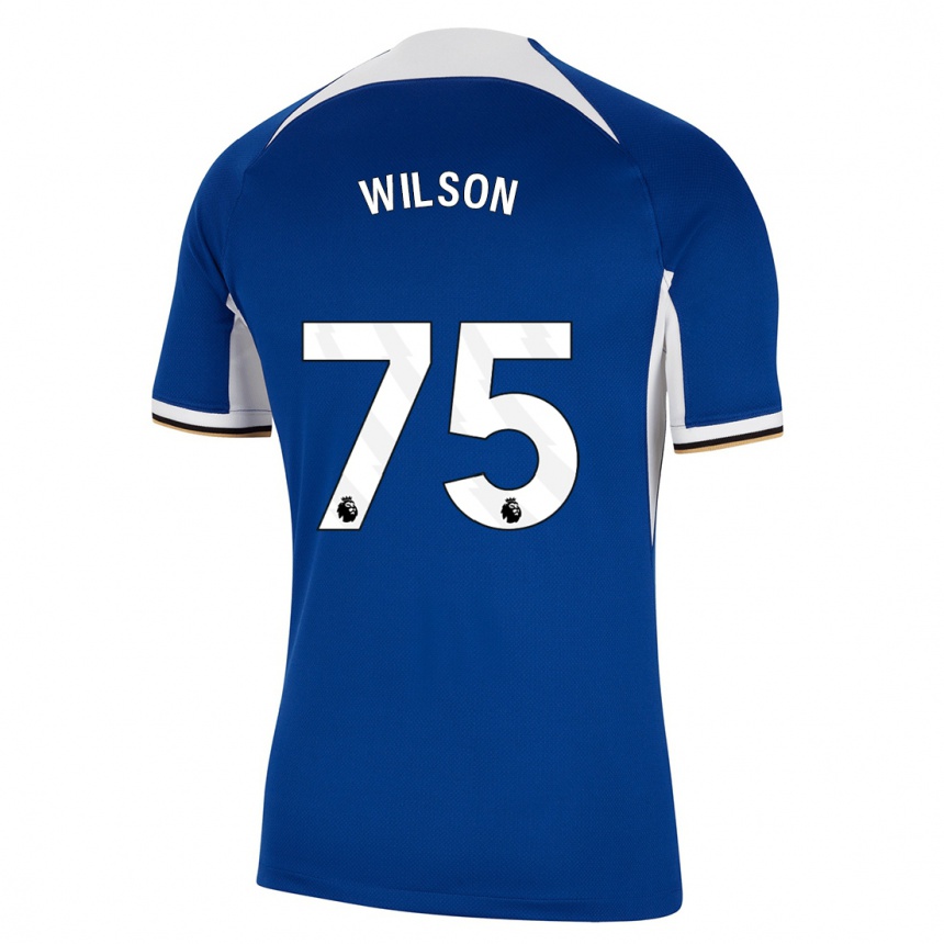 Vaikiškas Kaiden Wilson #75 Mėlyna Namų Marškinėliai 2023/24 T-Shirt