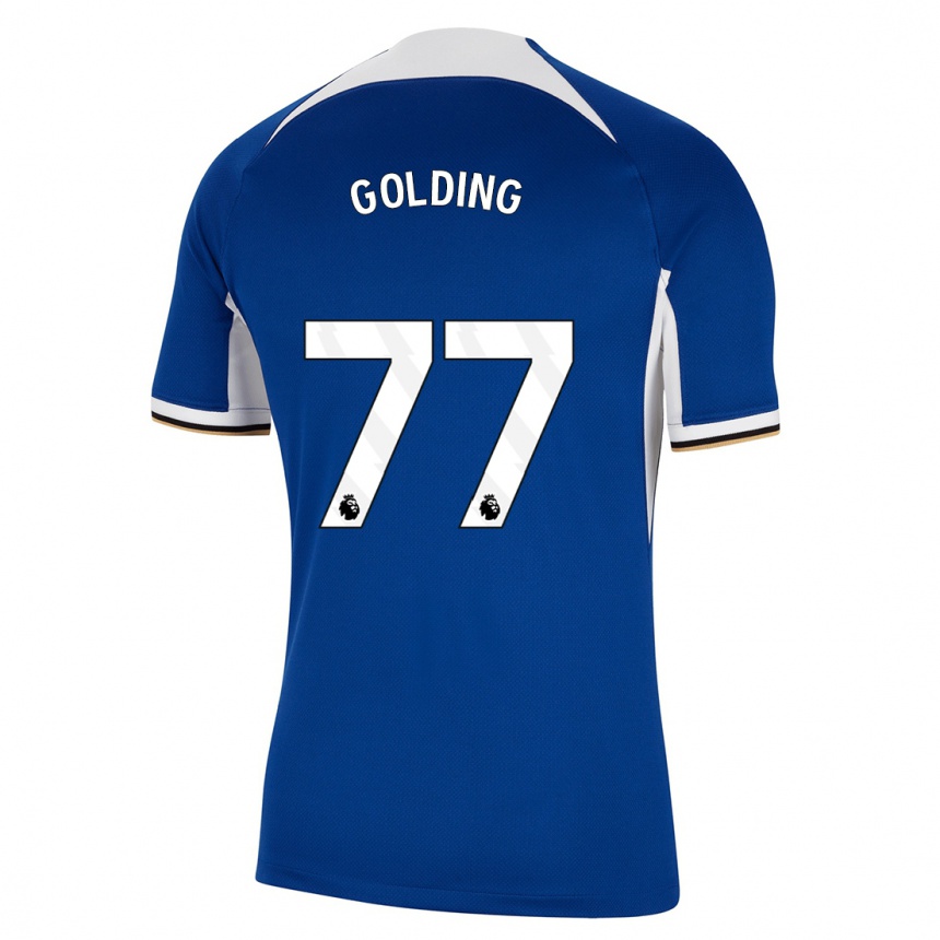 Vaikiškas Michael Golding #77 Mėlyna Namų Marškinėliai 2023/24 T-Shirt