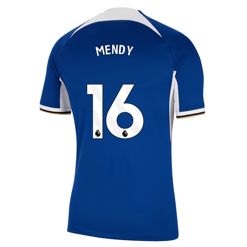 Vaikiškas Edouard Mendy #16 Mėlyna Namų Marškinėliai 2023/24 T-Shirt