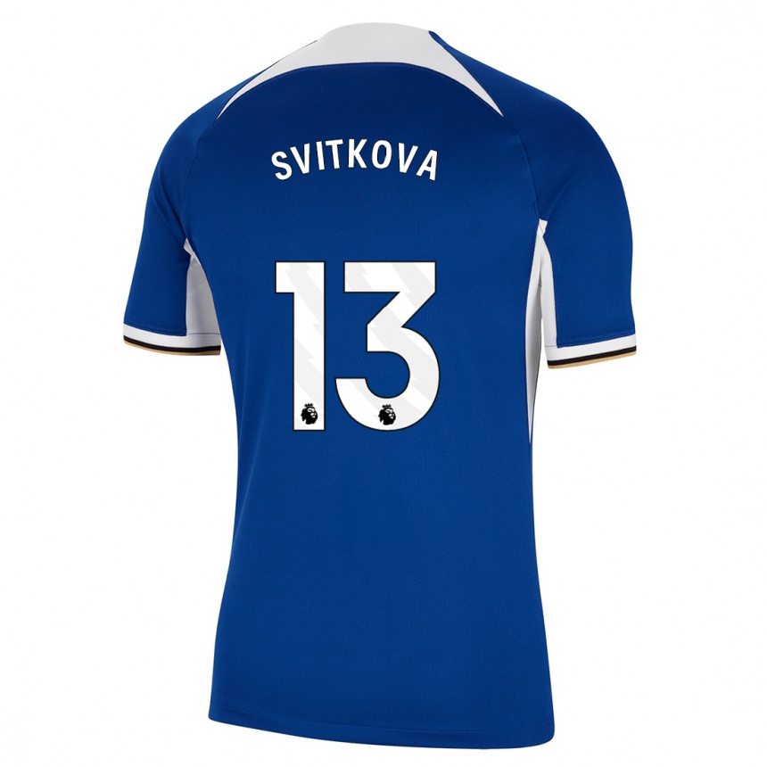 Vaikiškas Katerina Svitkova #13 Mėlyna Namų Marškinėliai 2023/24 T-Shirt