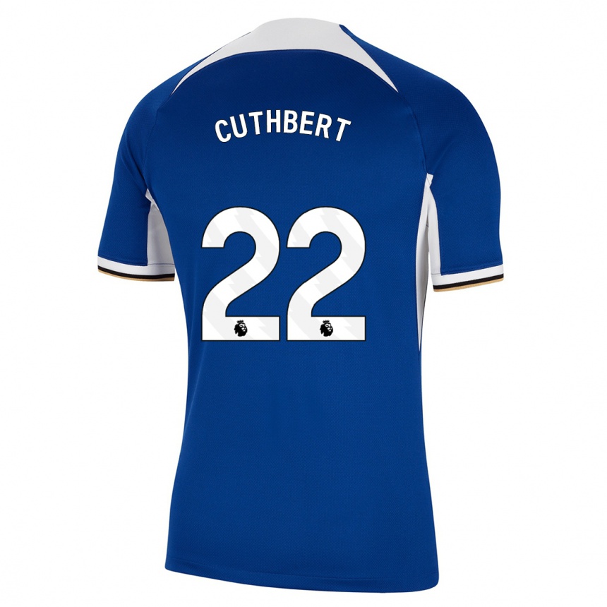 Vaikiškas Erin Cuthbert #22 Mėlyna Namų Marškinėliai 2023/24 T-Shirt