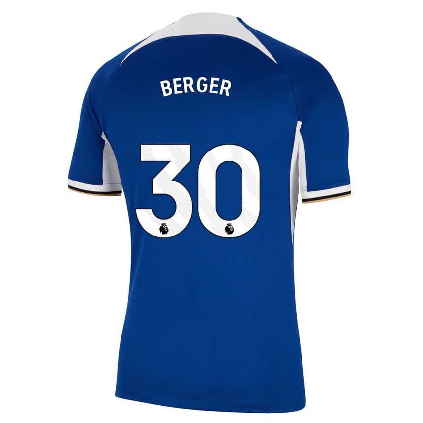 Vaikiškas Ann-Katrin Berger #30 Mėlyna Namų Marškinėliai 2023/24 T-Shirt