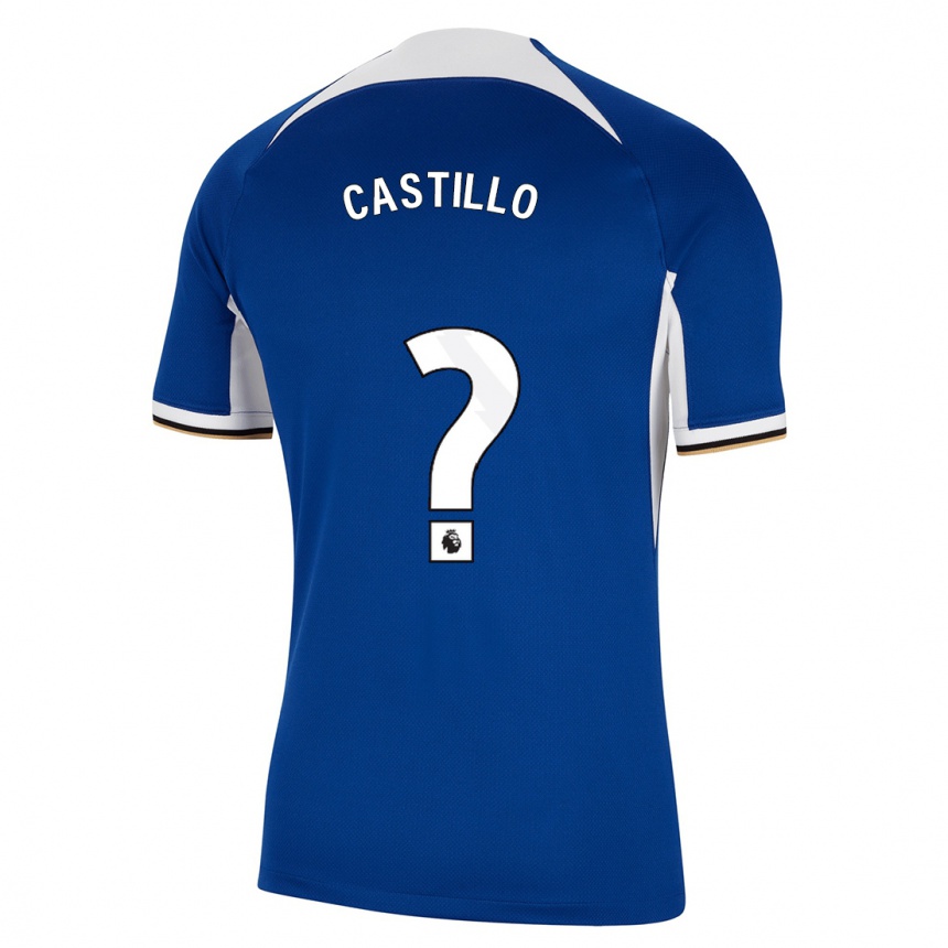 Vaikiškas Juan Castillo #0 Mėlyna Namų Marškinėliai 2023/24 T-Shirt