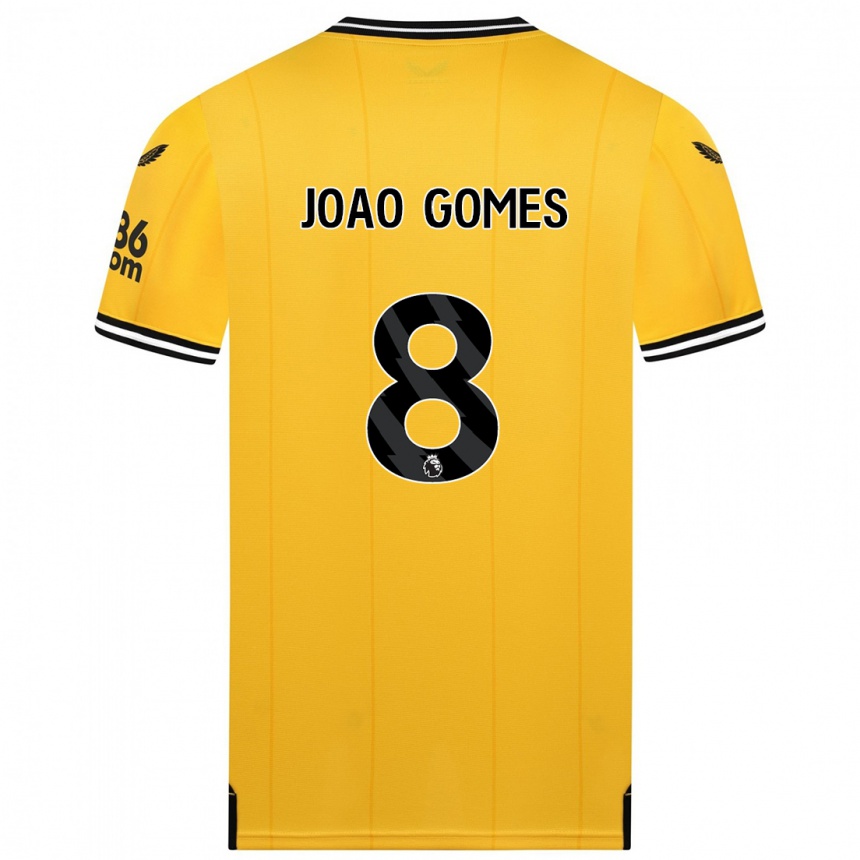 Vaikiškas João Gomes #8 Geltona Namų Marškinėliai 2023/24 T-Shirt