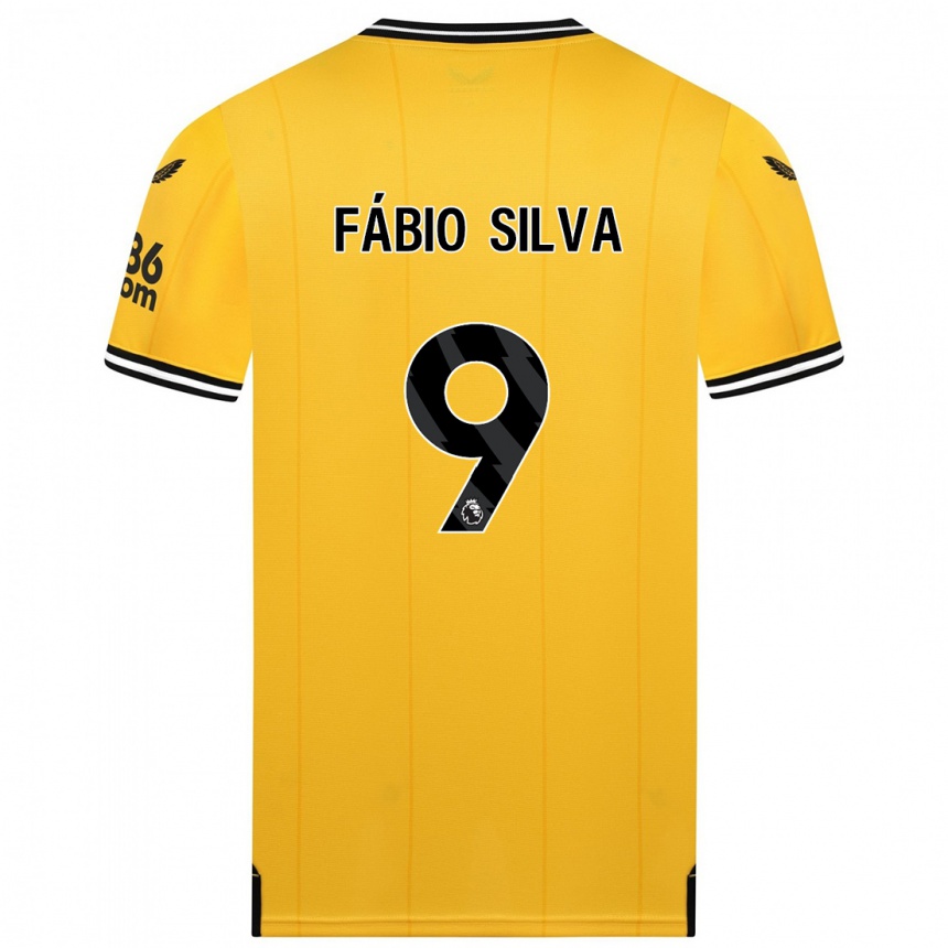 Vaikiškas Fábio Silva #9 Geltona Namų Marškinėliai 2023/24 T-Shirt