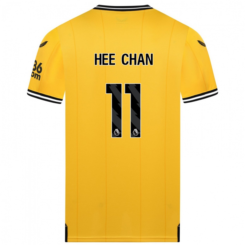 Vaikiškas Hee-Chan Hwang #11 Geltona Namų Marškinėliai 2023/24 T-Shirt