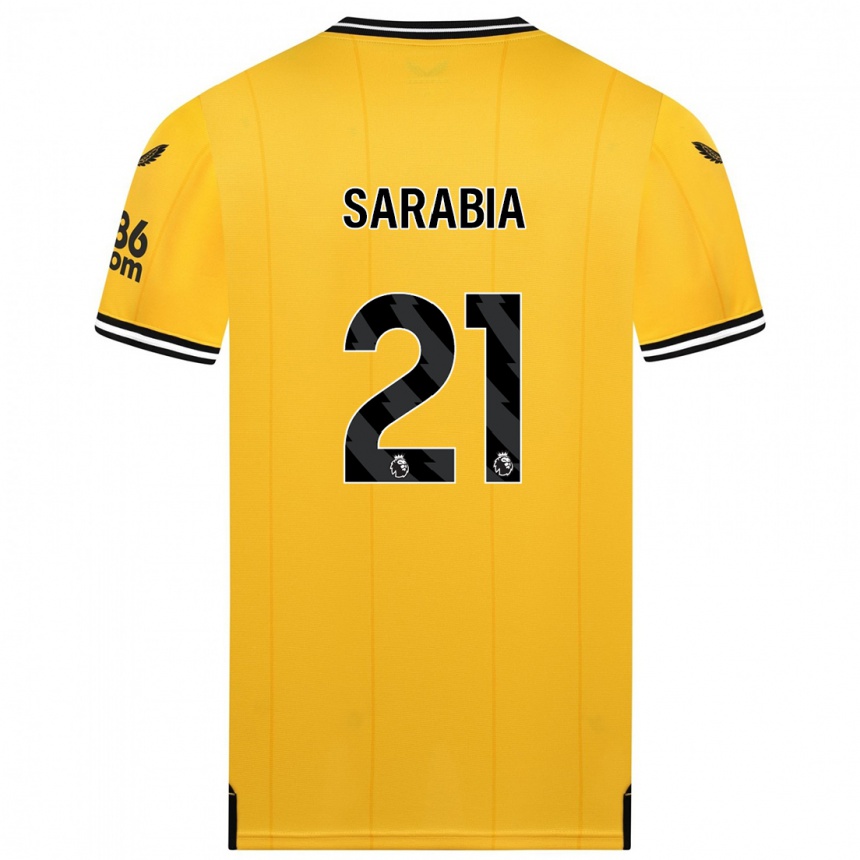 Vaikiškas Pablo Sarabia #21 Geltona Namų Marškinėliai 2023/24 T-Shirt