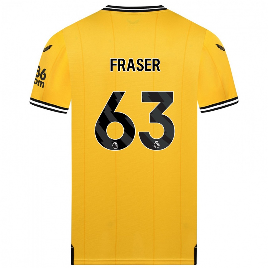 Vaikiškas Nathan Fraser #63 Geltona Namų Marškinėliai 2023/24 T-Shirt