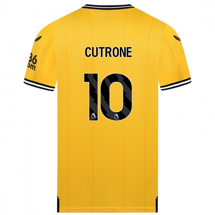 Vaikiškas Patrick Cutrone #10 Geltona Namų Marškinėliai 2023/24 T-Shirt