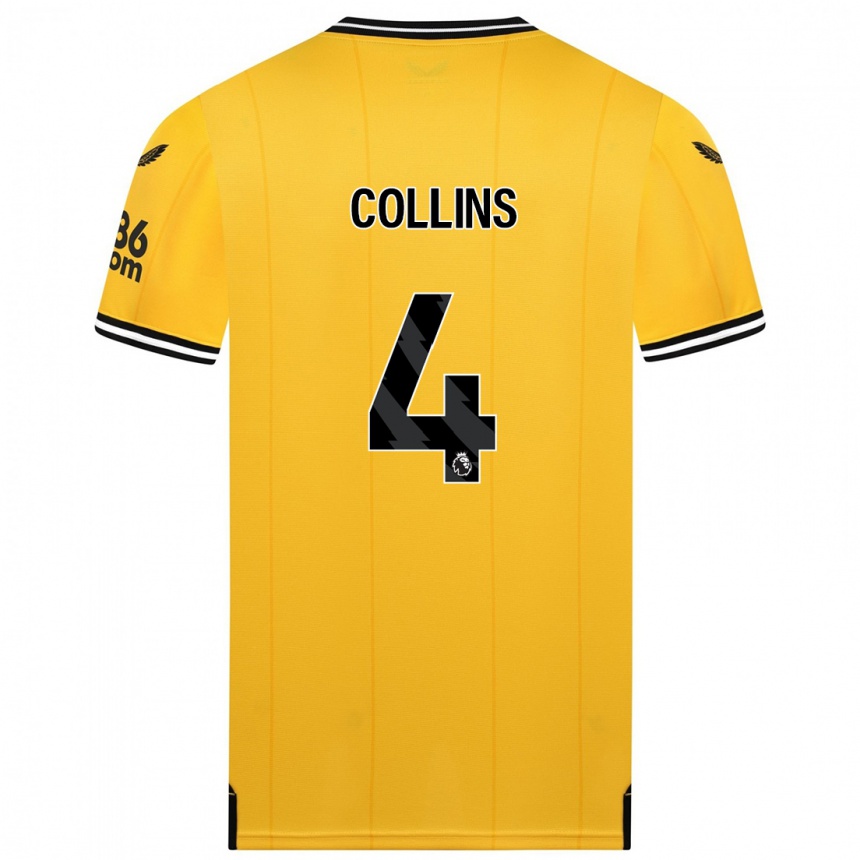 Vaikiškas Nathan Collins #4 Geltona Namų Marškinėliai 2023/24 T-Shirt