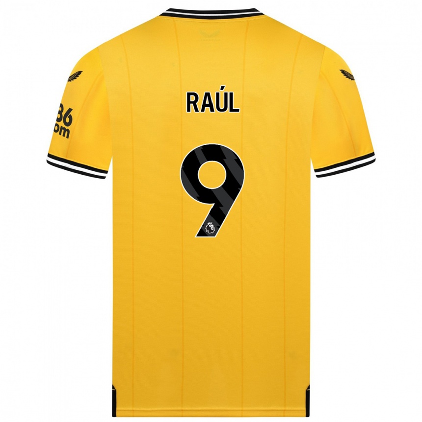 Vaikiškas Raul Jimenez #9 Geltona Namų Marškinėliai 2023/24 T-Shirt