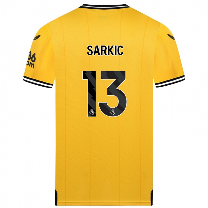 Vaikiškas Matija Sarkic #13 Geltona Namų Marškinėliai 2023/24 T-Shirt