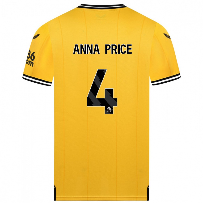 Vaikiškas Anna Price #4 Geltona Namų Marškinėliai 2023/24 T-Shirt