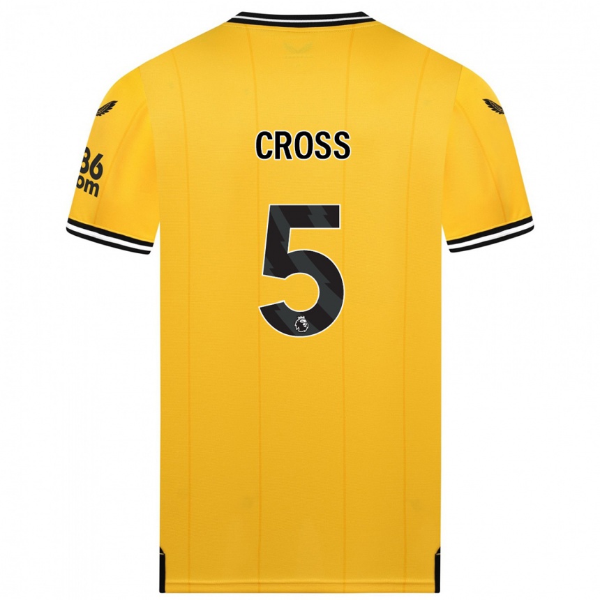 Vaikiškas Emma Cross #5 Geltona Namų Marškinėliai 2023/24 T-Shirt