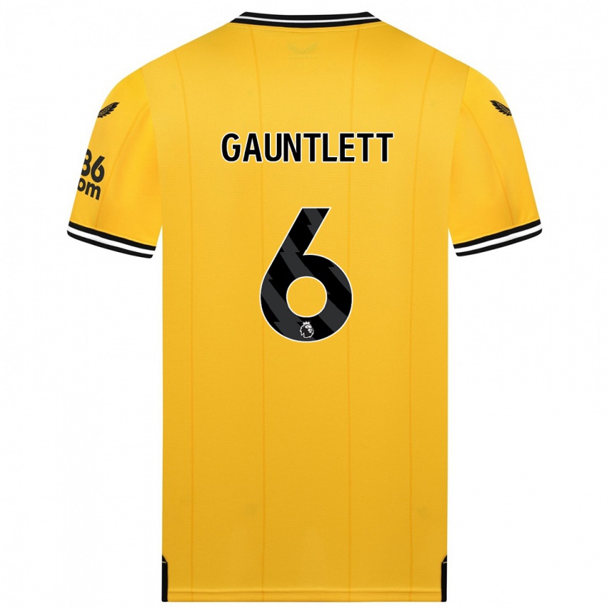 Vaikiškas Maz Gauntlett #6 Geltona Namų Marškinėliai 2023/24 T-Shirt