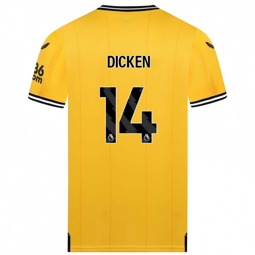 Vaikiškas Amy Dicken #14 Geltona Namų Marškinėliai 2023/24 T-Shirt