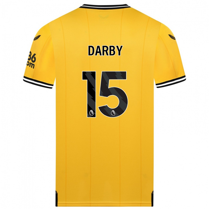 Vaikiškas Kelly Darby #15 Geltona Namų Marškinėliai 2023/24 T-Shirt