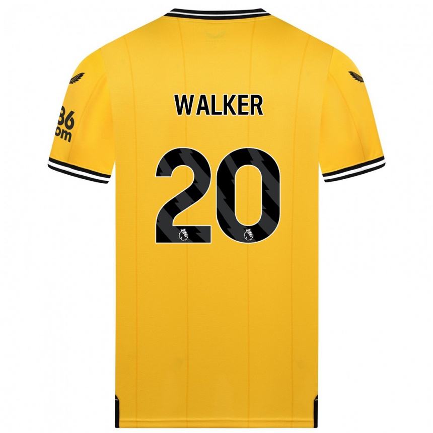 Vaikiškas Lowri Walker #20 Geltona Namų Marškinėliai 2023/24 T-Shirt