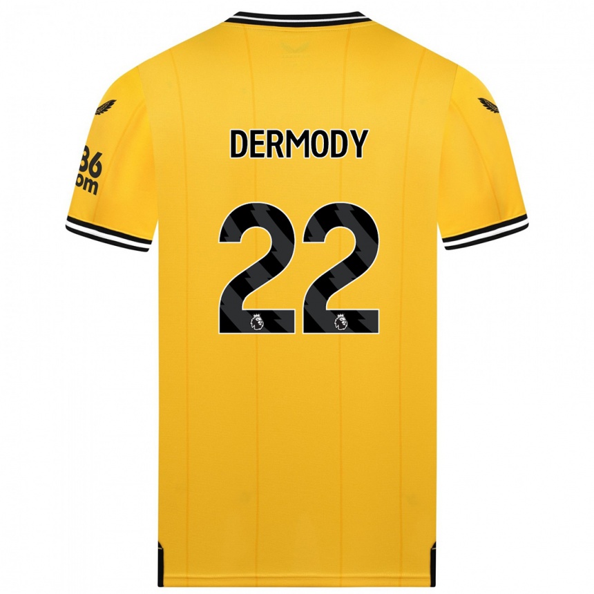 Vaikiškas Helen Dermody #22 Geltona Namų Marškinėliai 2023/24 T-Shirt