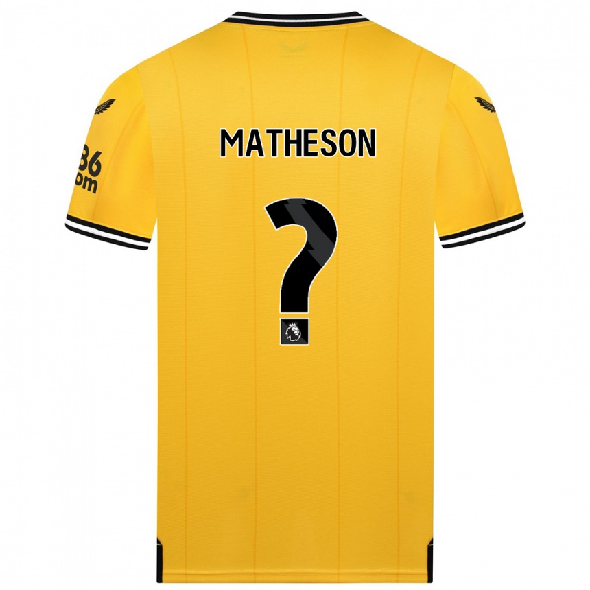 Vaikiškas Luke Matheson #0 Geltona Namų Marškinėliai 2023/24 T-Shirt